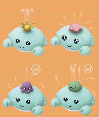 Carlo Baby - Crab with water-spraying accessories and lights +18m Blue (667704)