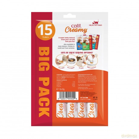 Dla kota Catit - Creamy Premium Treat for Cats - Chicken - 15x10g