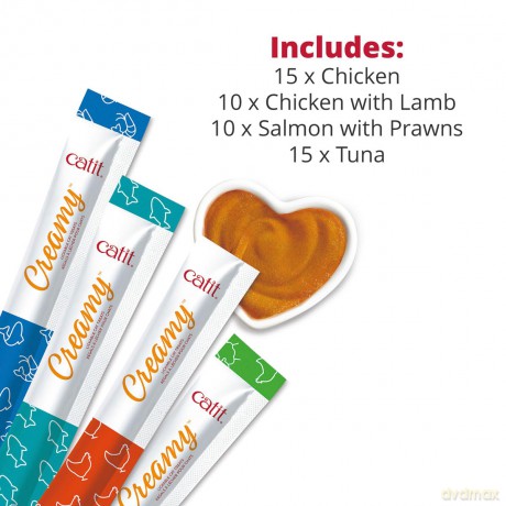 Catit - Creamy Premium Treat for Cats - Chicken - Multi Pack (50x10g)