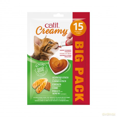 Kurczak i jagnięcina Catit - Creamy Premium Treat for Cats - Chicken with Lamb - 15x10g