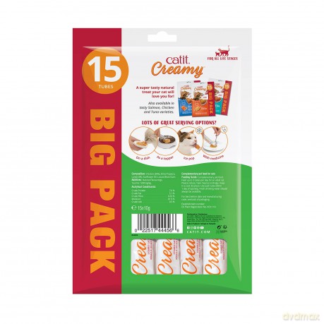 Kurczak i jagnięcina Catit - Creamy Premium Treat for Cats - Chicken with Lamb - 15x10g