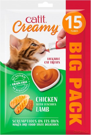 Kurczak i jagnięcina Catit - Creamy Premium Treat for Cats - Chicken with Lamb - 15x10g