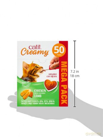 Przysmak Catit - Creamy Premium Treat for Cats - Chicken with Lamb - Mega Pack (50x10g)
