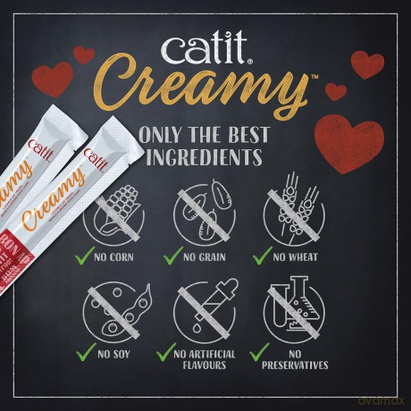 Przysmak Catit - Creamy Premium Treat for Cats - Chicken with Lamb - Mega Pack (50x10g)