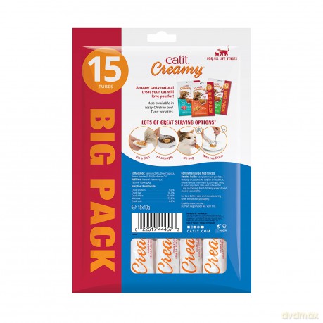 Catit - Creamy Premium Treat for Cats - Salmon with Prawn - 15x10g