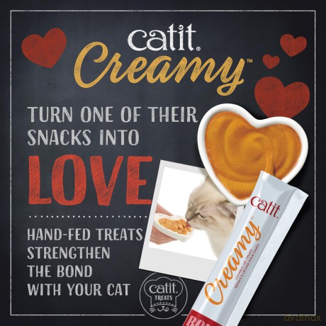 Smakołyk dla kota Łosoś z krewetkami Catit - Creamy Premium Treat for Cats - Salmon with Prawn - Mega Pack (50x10g)