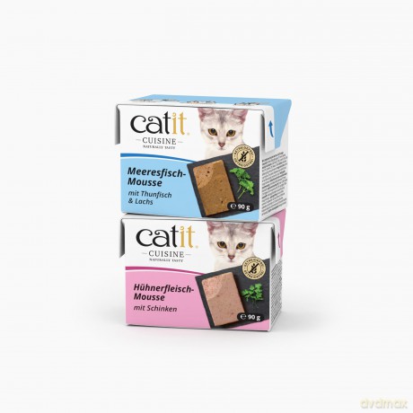 Catit - Cuisine Premium Wet Food for Cats - Chicken Mousse with Ham - 90 g