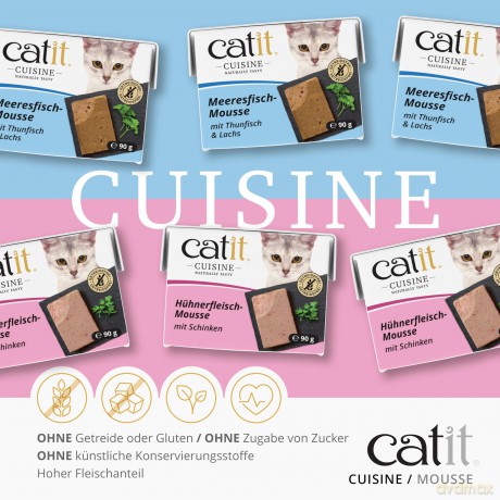 Catit - Cuisine Premium Wet Food for Cats - Chicken Mousse with Ham - 90 g