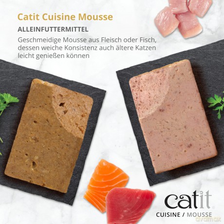 Catit - Cuisine Premium Wet Food for Cats - Chicken Mousse with Ham - 90 g