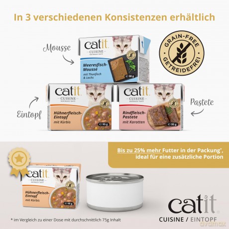 Catit - Cuisine Premium Wet Food for Cats - Stew with Seafood Pumpkin - 95 g