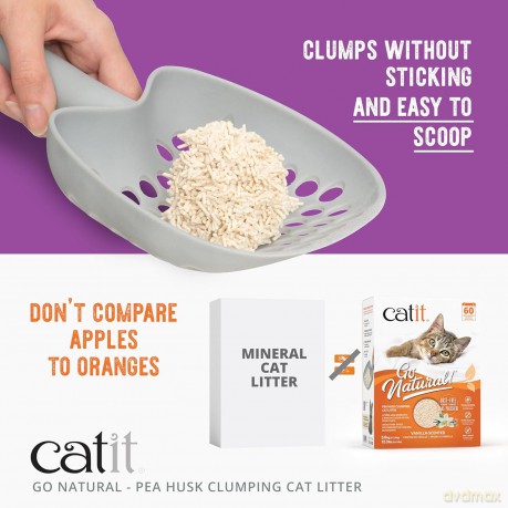 Catit - Go Natural! Pea Husk Pellet Clumping Cat Litter - Lavender Scent - 2 x 2.8kg (5.6kg)