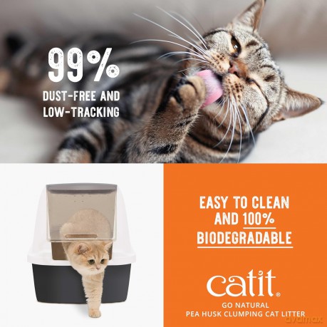 Catit - Go Natural! Pea Husk Pellet Clumping Cat Litter - Lavender Scent - 2 x 2.8kg (5.6kg)