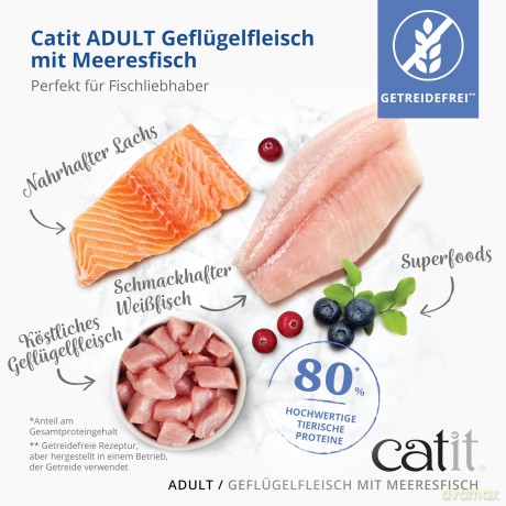 Catit - Recipes Premium Dry Food for Cats - Adult Fish - 400gram