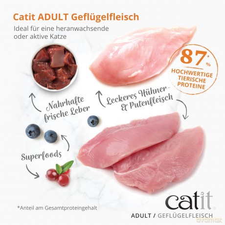 Catit - Recipes Premium Dry Food for Cats - Adult Poultry - 2 kg
