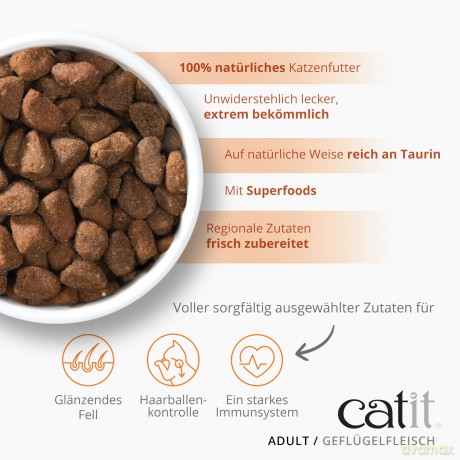 Catit - Recipes Premium Dry Food for Cats - Adult Poultry - 2 kg