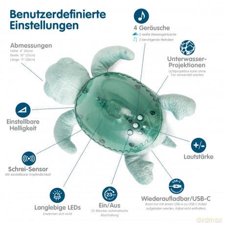 Cloud B - Tranquil Turtle - Green rechargeable