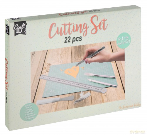 Craft ID - Cuttingmat set A4 with knifes - 22 pcs (CR1303/25GE)