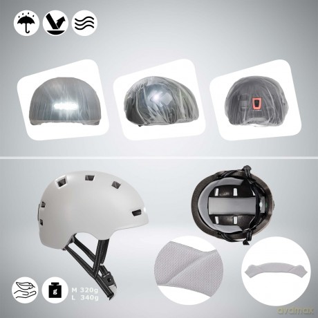 Crazy Safety - Urban Bicycle and Skater Helmet - Matt White - L (57-61cm) (CS240201)