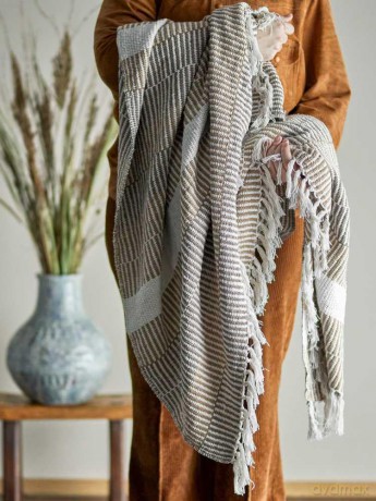 Creative Collection - Isnel Recycled Cotton Throw 160x130 cm - Nature