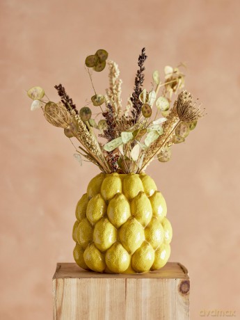 Creative Collection - Limone Vase H22 cm - Yellow Stoneware