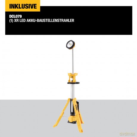 DEWALT DCL079-XJ 18V XR Body Only LED Tripod Light, 18 V, Yellow/Black