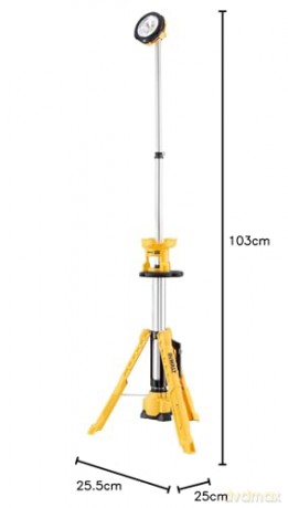 DEWALT DCL079-XJ 18V XR Body Only LED Tripod Light, 18 V, Yellow/Black
