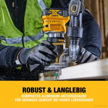 Dewalt DCW604NT-XJ 18V XR carbonless 8mm router in TSTAK, excl. battery/charger