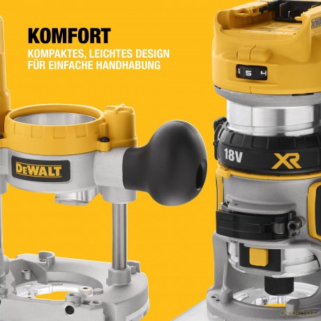 Dewalt DCW604NT-XJ 18V XR carbonless 8mm router in TSTAK, excl. battery/charger