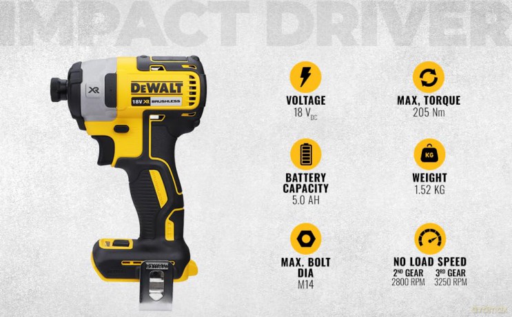Dewalt XR DCF887N-XJ 18V 3 Speed BL Impact Driver Naked