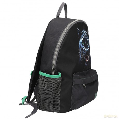 Dino World - Adventure World Backpack - Panther - Dark Grey with Vibrant Green Details