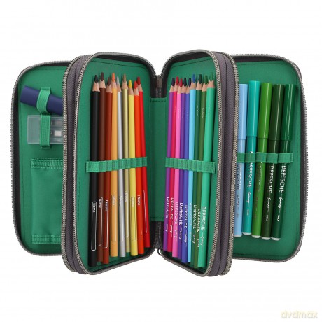 Dino World - Adventure World Triple Pencil Case LED PANTHER - Dark Grey