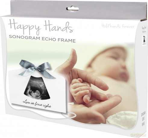 Ramka na USG ciąży Dooky - Happy Hands Sonogram Echo Frame - White - 20 x 15 cm