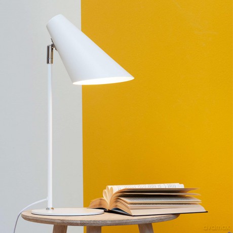 Dyberg-Larsen - Cale Table Lamp - Matte White - Height: 45 cm, Width: 20 cm, Base Diameter: 15 cm