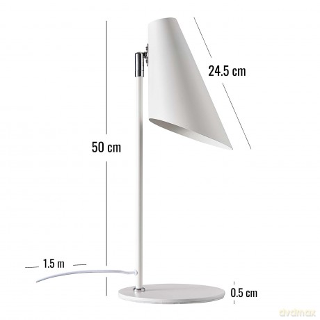 Dyberg-Larsen - Cale Table Lamp - Matte White - Height: 45 cm, Width: 20 cm, Base Diameter: 15 cm