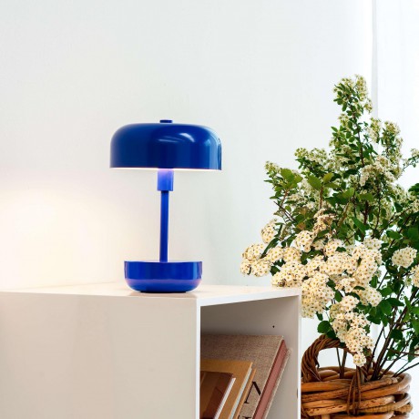 Dyberg-Larsen - Haipot LED rechargeable table lamp - Blue - Height: 25 cm, Diameter: 15 cm