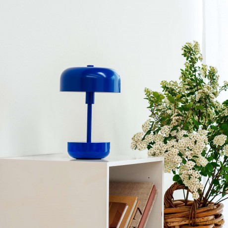 Dyberg-Larsen - Haipot LED rechargeable table lamp - Blue - Height: 25 cm, Diameter: 15 cm