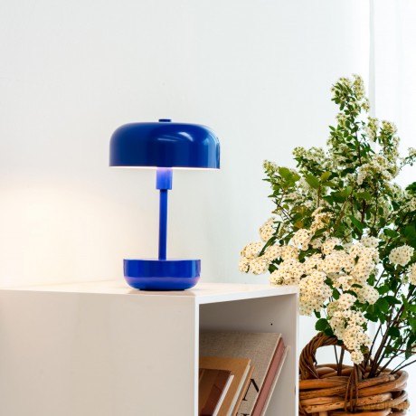 Dyberg-Larsen - Haipot LED rechargeable table lamp - Blue - Height: 25 cm, Diameter: 15 cm