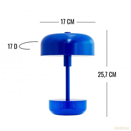 Dyberg-Larsen - Haipot LED rechargeable table lamp - Blue - Height: 25 cm, Diameter: 15 cm