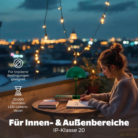 Dyberg-Larsen - Stockholm LED table lamp - Dark Green - Height: 45 cm, Base Diameter: 15 cm, Lampshade Diameter: 20 cm