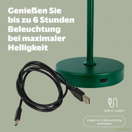 Dyberg-Larsen - Stockholm LED table lamp - Dark Green - Height: 45 cm, Base Diameter: 15 cm, Lampshade Diameter: 20 cm
