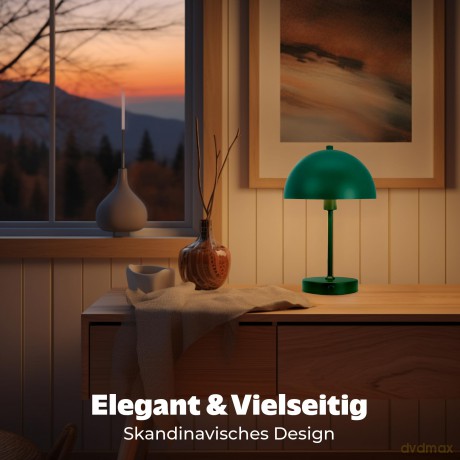 Dyberg-Larsen - Stockholm LED table lamp - Dark Green - Height: 45 cm, Base Diameter: 15 cm, Lampshade Diameter: 20 cm
