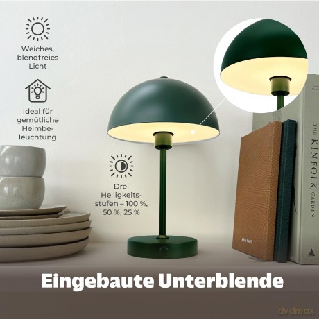 Dyberg-Larsen - Stockholm LED table lamp - Dark Green - Height: 45 cm, Base Diameter: 15 cm, Lampshade Diameter: 20 cm