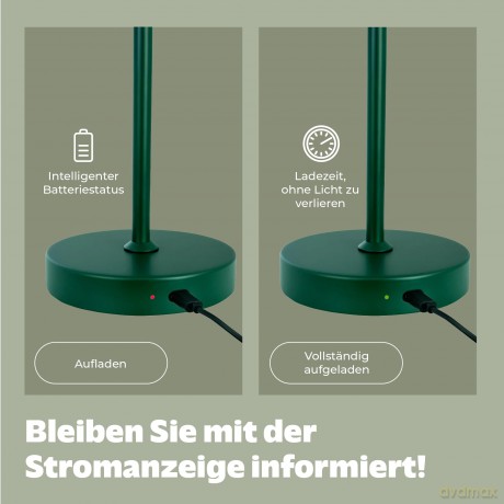 Dyberg-Larsen - Stockholm LED table lamp - Dark Green - Height: 45 cm, Base Diameter: 15 cm, Lampshade Diameter: 20 cm
