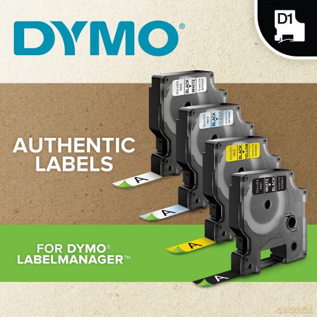 Dymo - DYMOÂŽ D1ÂŽ Durable Tape - Black on White - 12mm x 5.5m