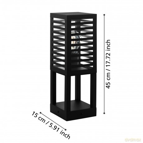 EGLO - ALAMONTE 3 Outdoor Bollard Light - Black - H450
