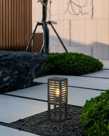 EGLO - ALAMONTE 3 Outdoor Bollard Light - Black - H450