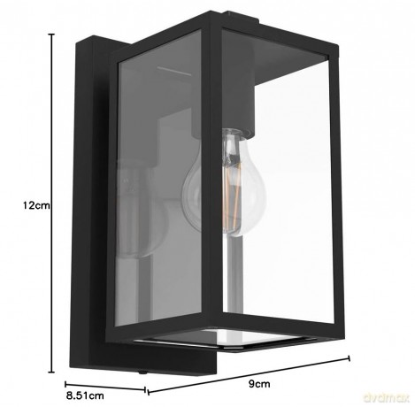 EGLO - BUDRONE Outdoor Wall Light - Black/Clear
