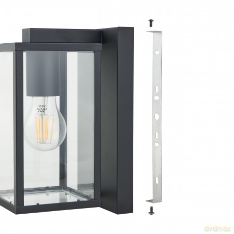 EGLO - BUDRONE Outdoor Wall Light - Black/Clear