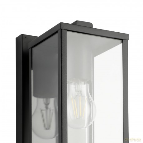 EGLO - BUDRONE Outdoor Wall Light - Black/Clear
