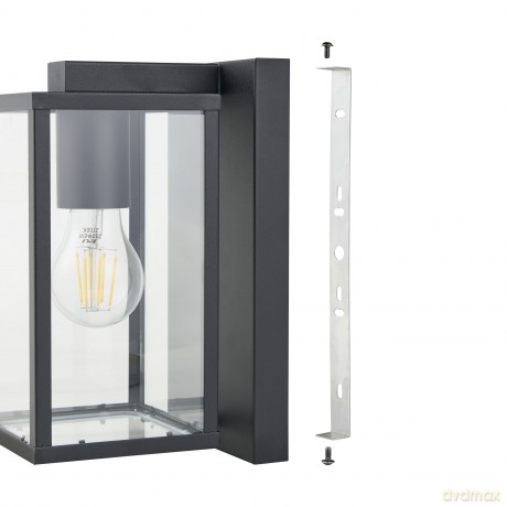 EGLO - BUDRONE Outdoor Wall Light - Black/Clear